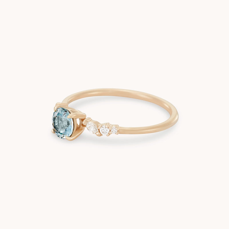 kairos one-of-a-kind - 14k yellow gold ring, round blue sapphire