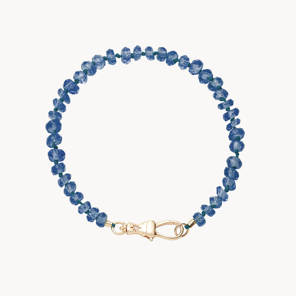 kyanite beaded mood bracelet - 10k yellow gold, natural kyanite, brilliant diamonds
