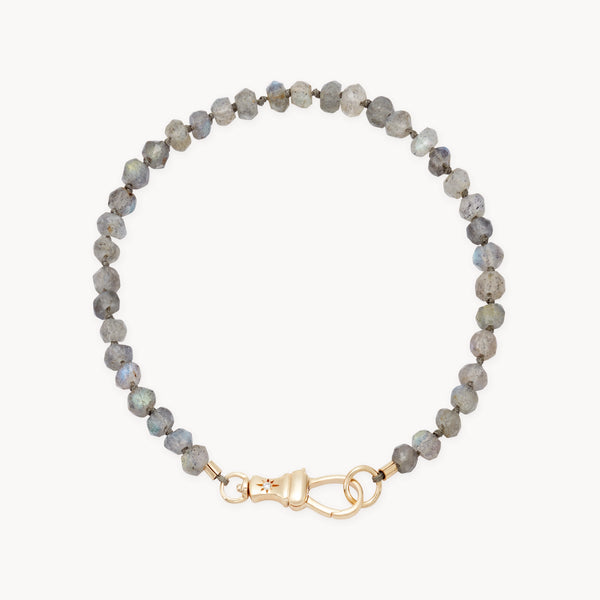 labradorite beaded mood bracelet - 10k yellow gold, natural labradorite, brilliant diamonds