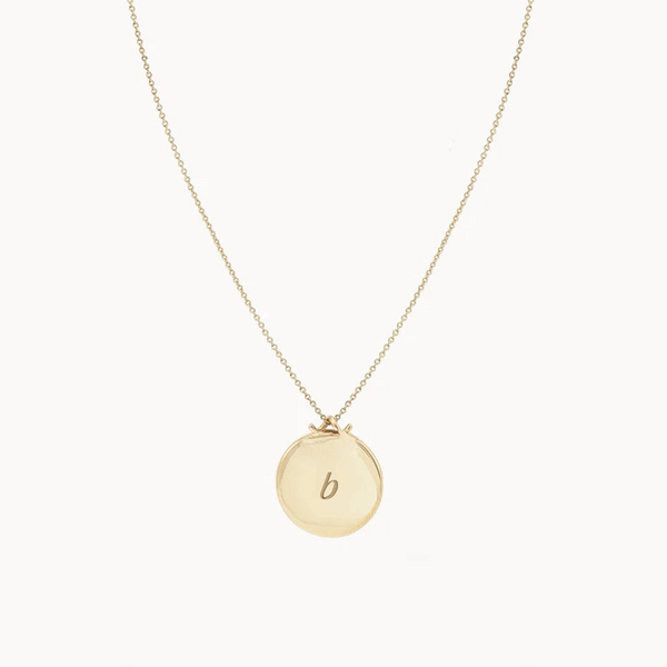 Larger imprint forest necklace - 14k yellow gold, engravable