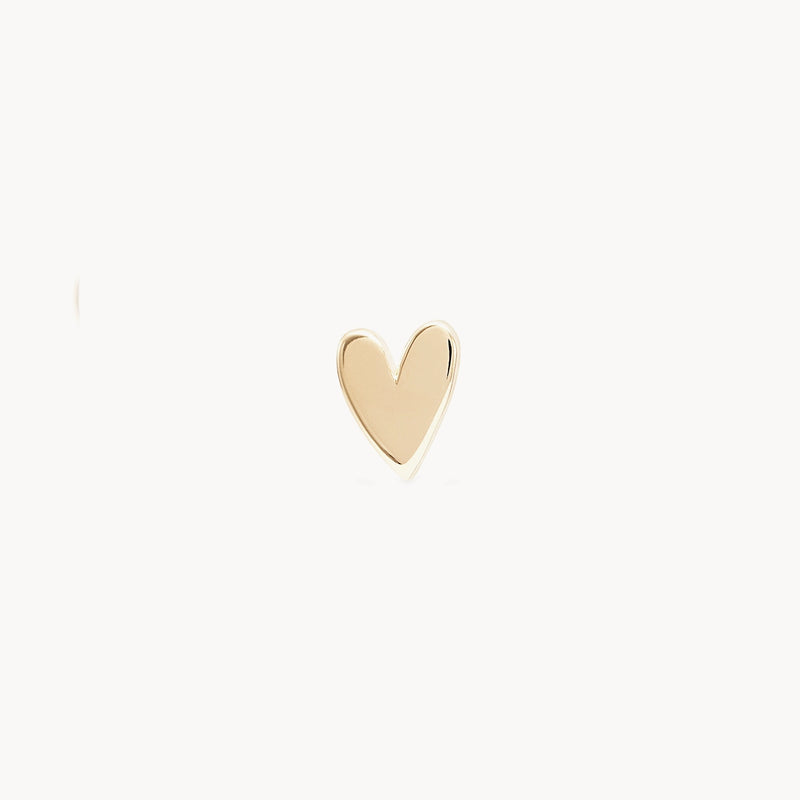 Everyday little lovely heart earring - 14k yellow gold