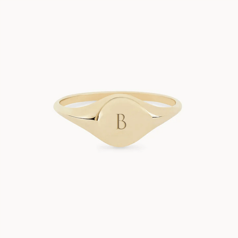 Loyalty signet ring - 10k yellow gold, engravable