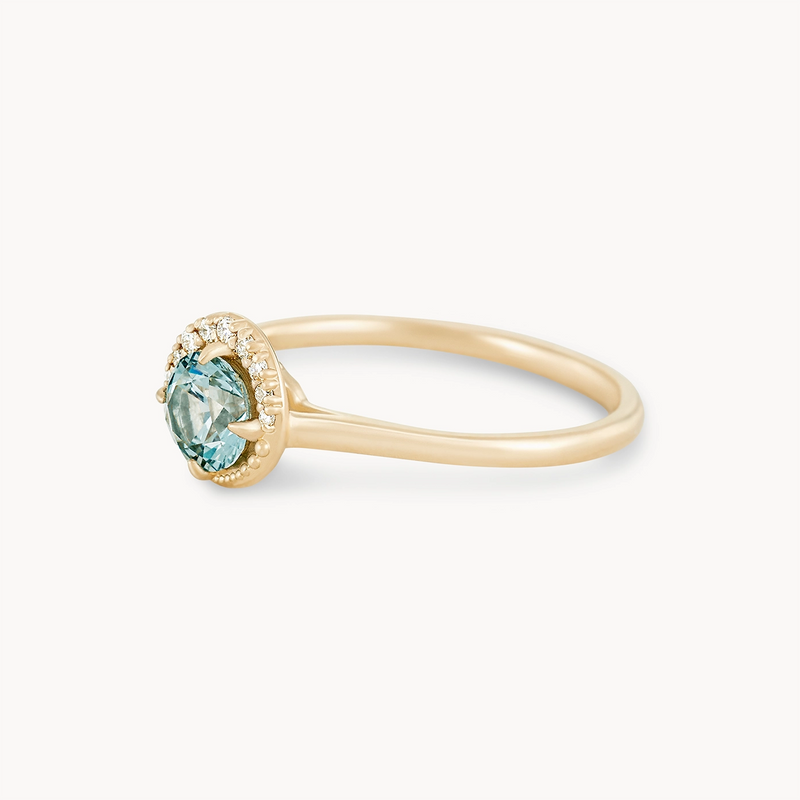lunar light one-of-a-kind - 14k yellow gold ring, blue sapphire