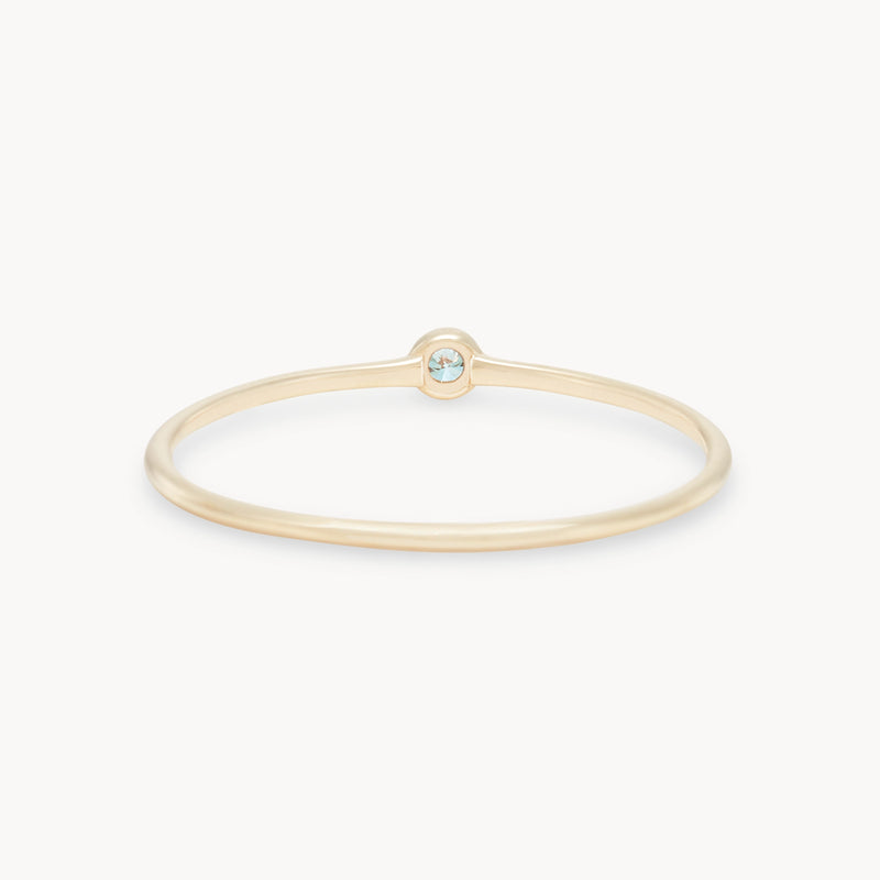 serendipity march birthstone stacking ring - 10k yellow gold, aquamarine gemstone