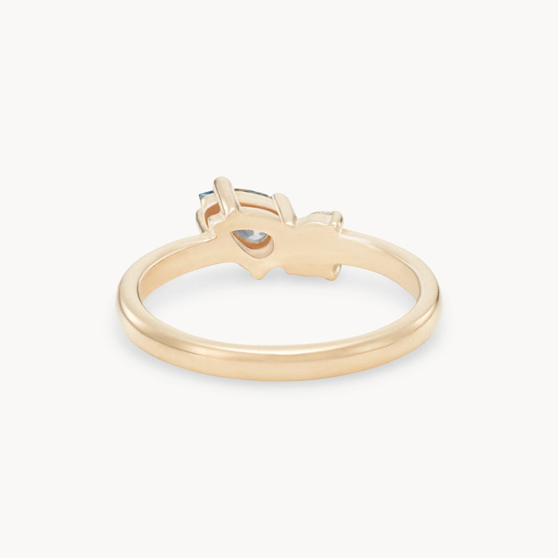 met you in bloom one-of-a-kind ring - 14k yellow gold, pear sapphire, diamonds