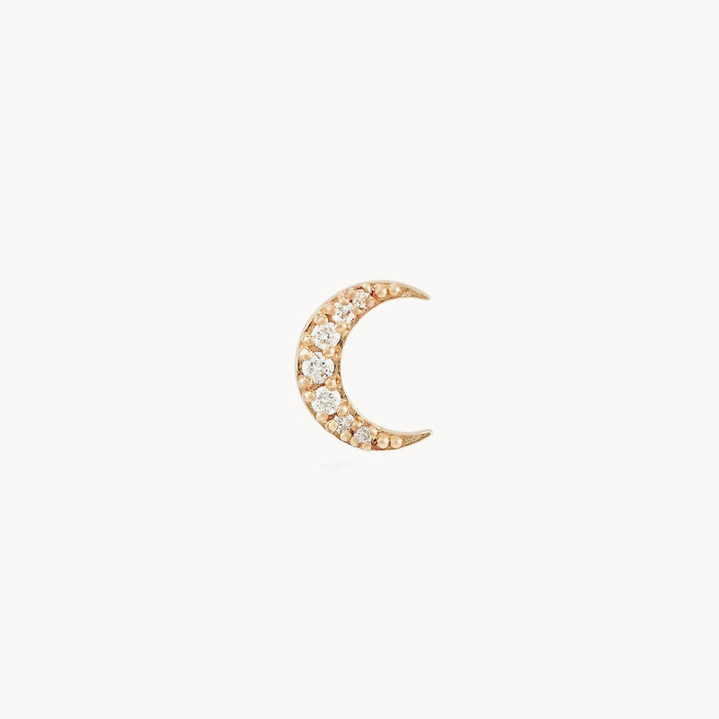 Moonlight crescent earring - 14k yellow gold