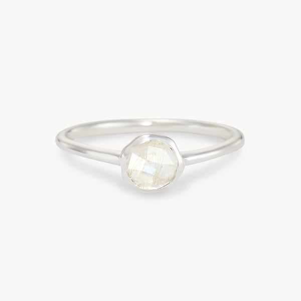 moonstone mini mood ring - sterling silver, moonstone gemstone