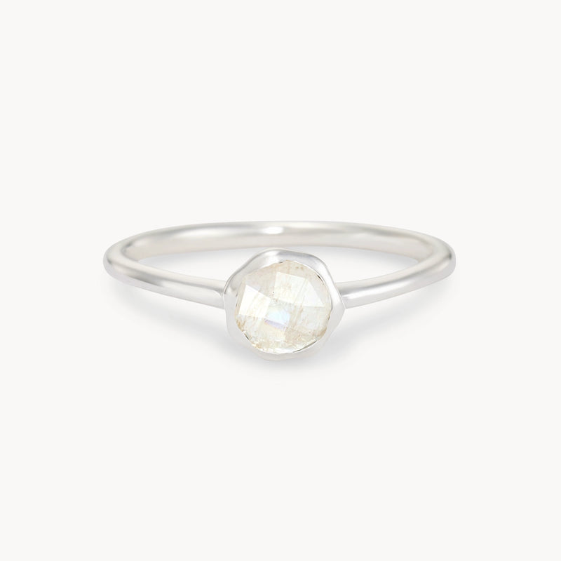 moonstone mini mood ring - sterling silver, moonstone gemstone