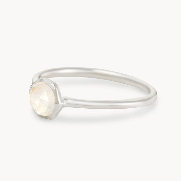 moonstone mini mood ring - sterling silver, moonstone gemstone