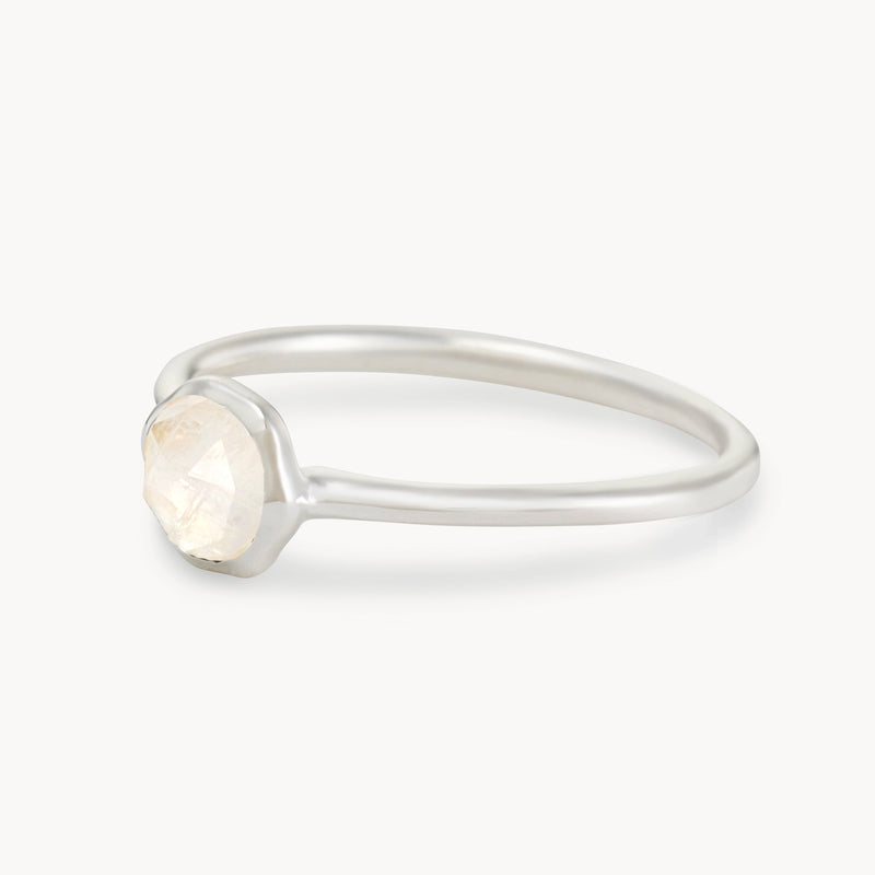 moonstone mini mood ring - sterling silver, moonstone gemstone