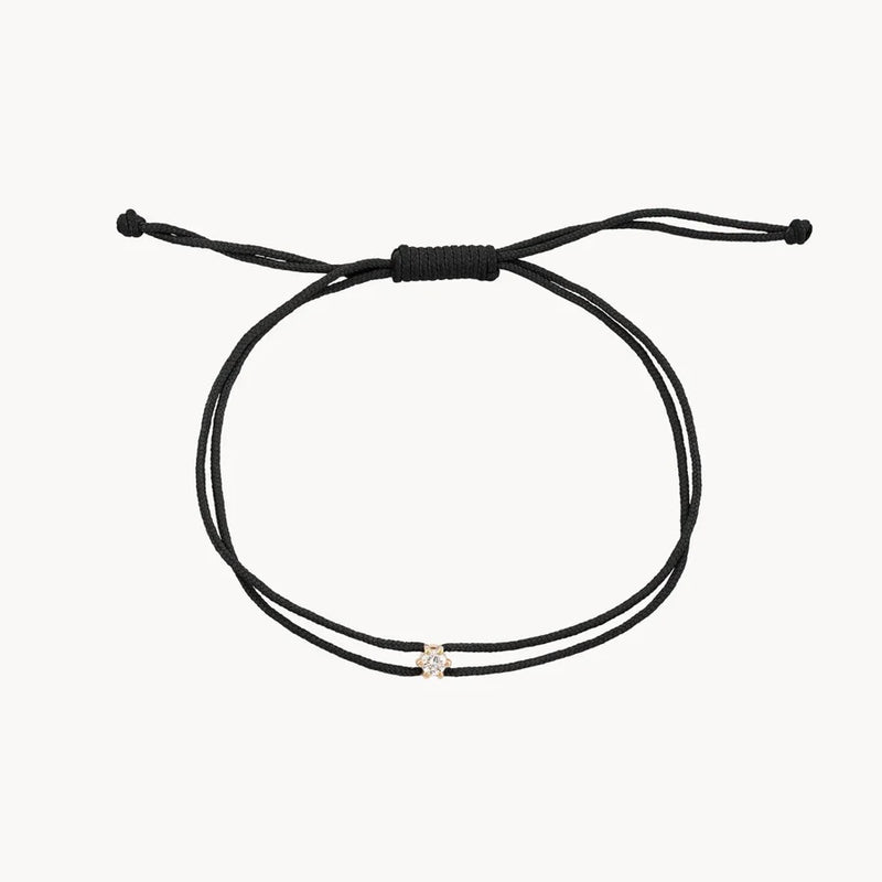 Best Friend Nova Trio - 10k yellow gold, teal, grey, black cord, diamond