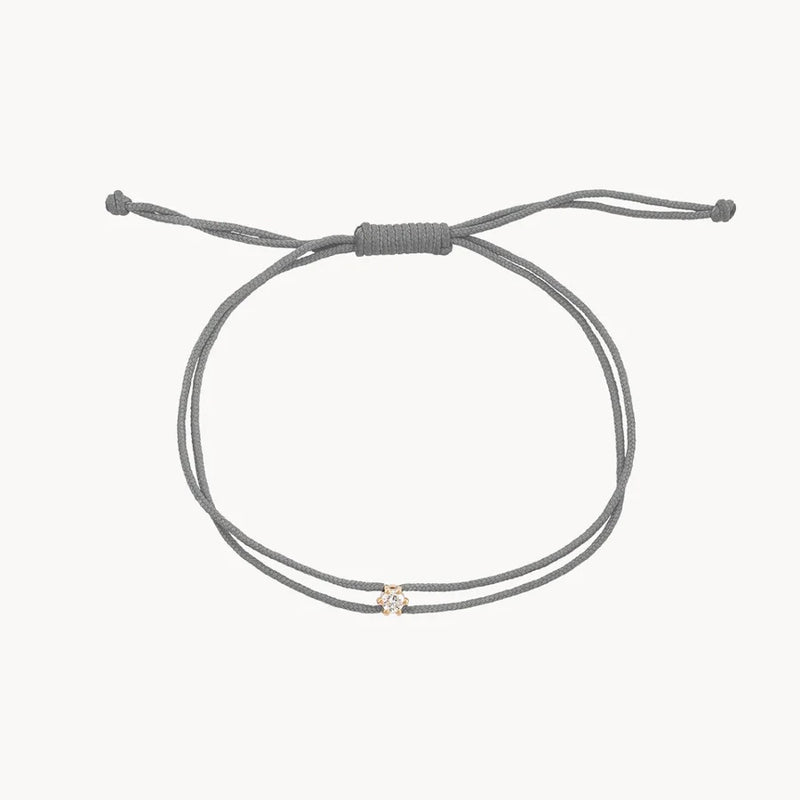 Best Friend Nova Trio - 10k yellow gold, teal, grey, black cord, diamond