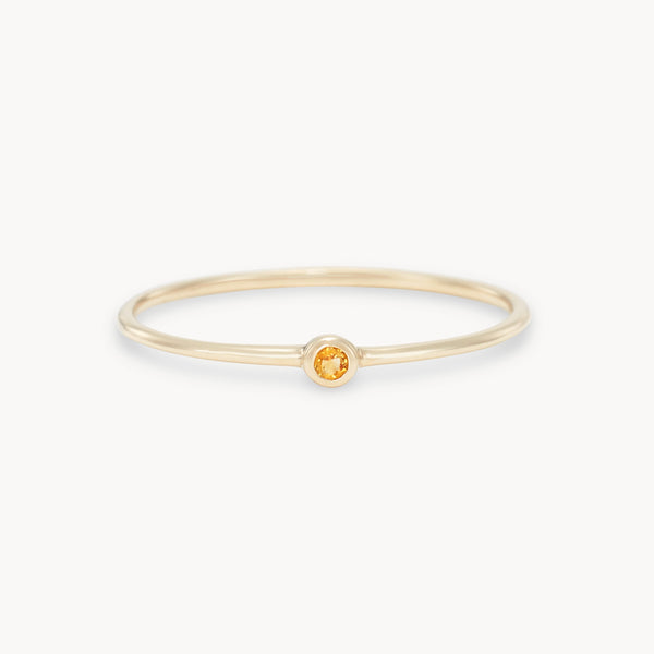 serendipity november birthstone stacking ring - 10k yellow gold, citrine gemstone