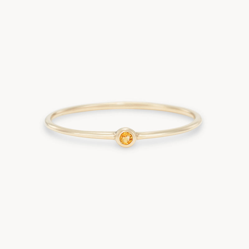 serendipity november birthstone stacking ring - 10k yellow gold, citrine gemstone