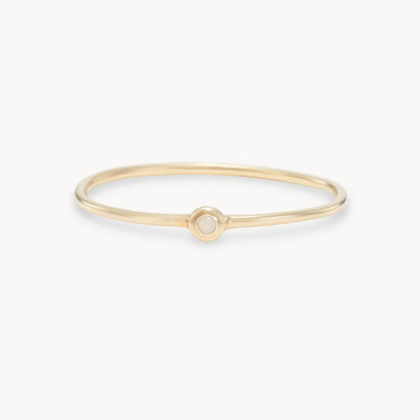 serendipity october birthstone stacking ring - 10k yellow gold, opal gemstone