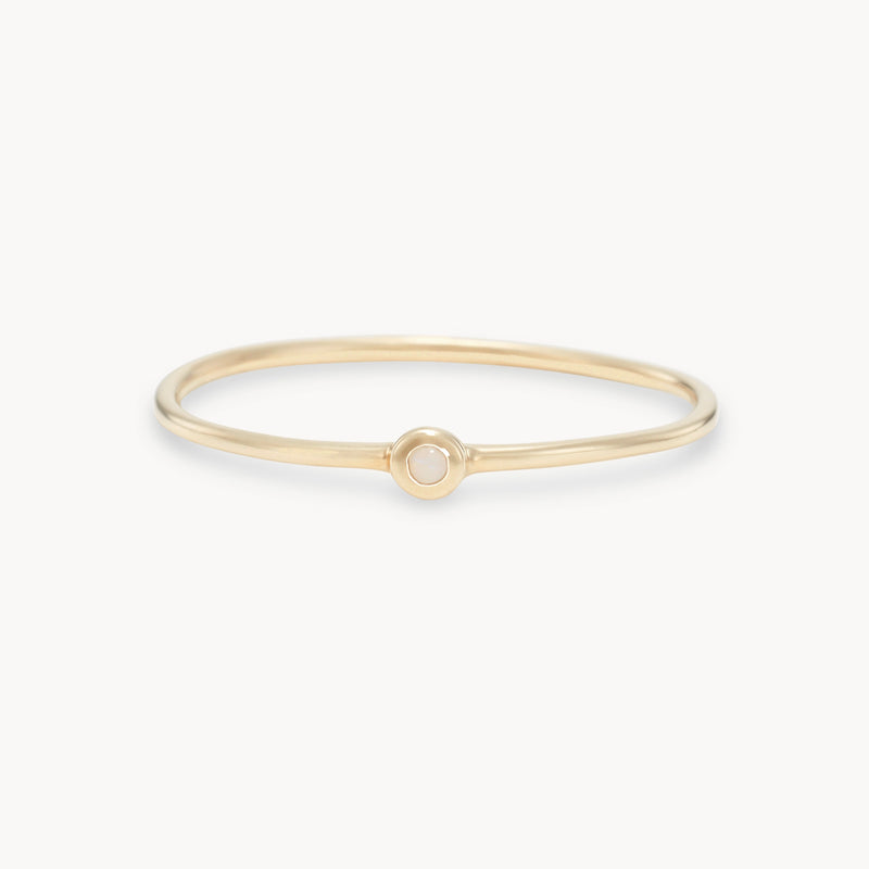 serendipity october birthstone stacking ring - 10k yellow gold, opal gemstone
