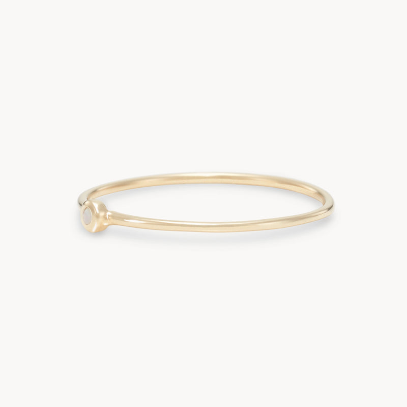 serendipity october birthstone stacking ring - 10k yellow gold, opal gemstone