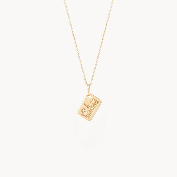 ottawa postcard & chain bundle - 10k yellow gold, brilliant diamond