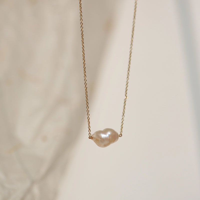 sofia perla necklace - 14k yellow gold necklace with pearl