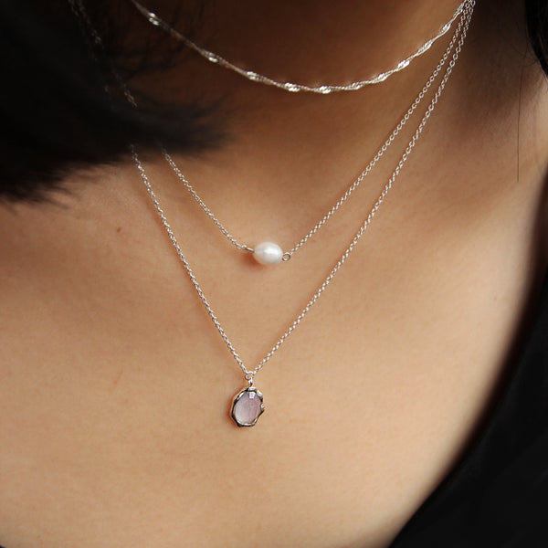sofia perla necklace - sterling silver
