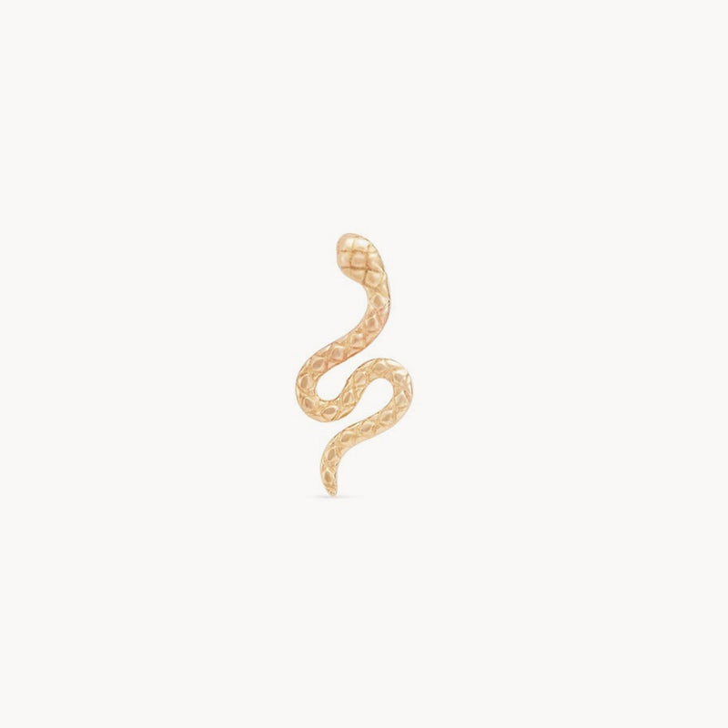 revival dainty snake earrings - 14k yellow gold