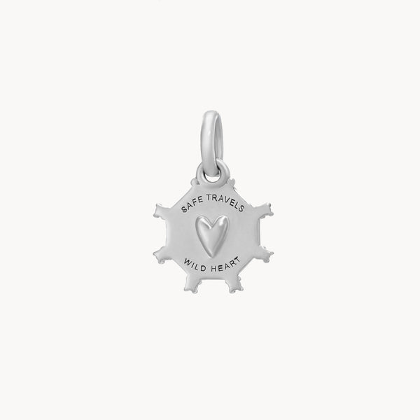 St. Kitts heart charm - sterling silver, larimar, tsavorite gemstones