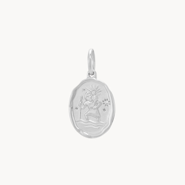 St. Kitts keepsake charm - sterling silver, brilliant diamond