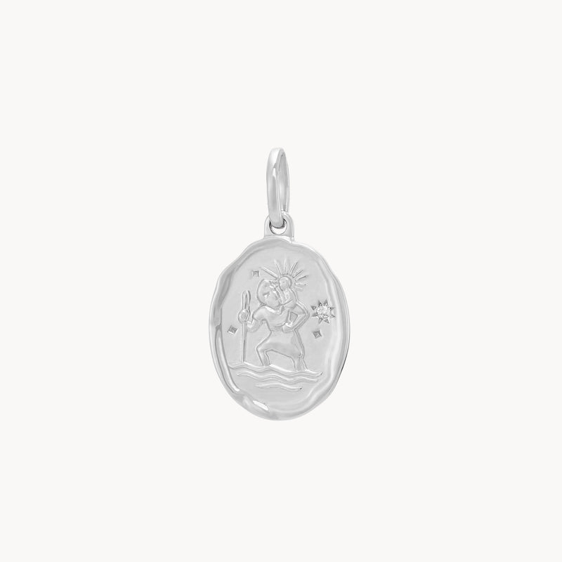 St. Kitts keepsake charm - sterling silver, brilliant diamond