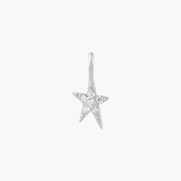 guidance star charm - sterling silver, white sapphires
