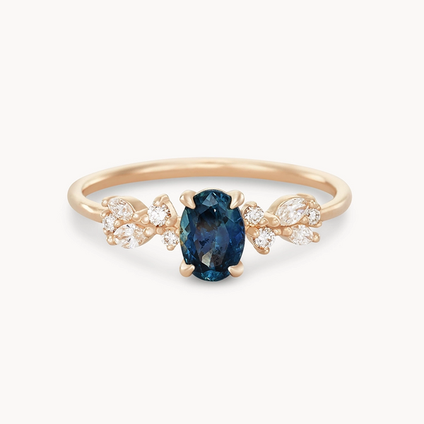 starlight song one-of-a-kind - 14k yellow gold ring, blue sapphire