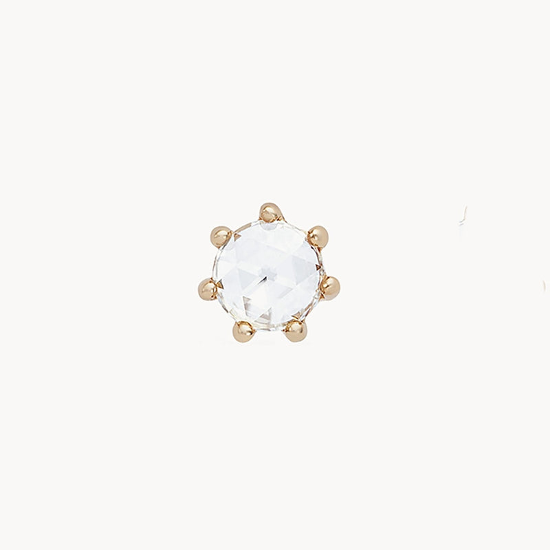 supernova earring - 14k yellow gold, white diamond