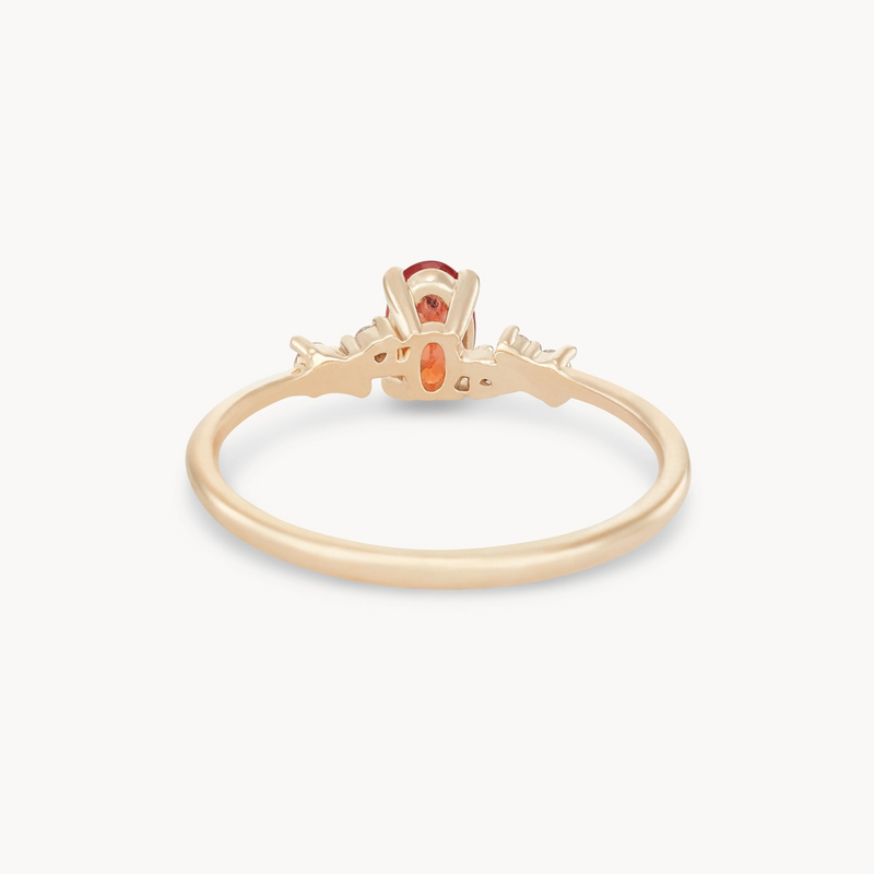 sweetest thing one-of-a-kind - 14k yellow gold ring, coral sapphire rear