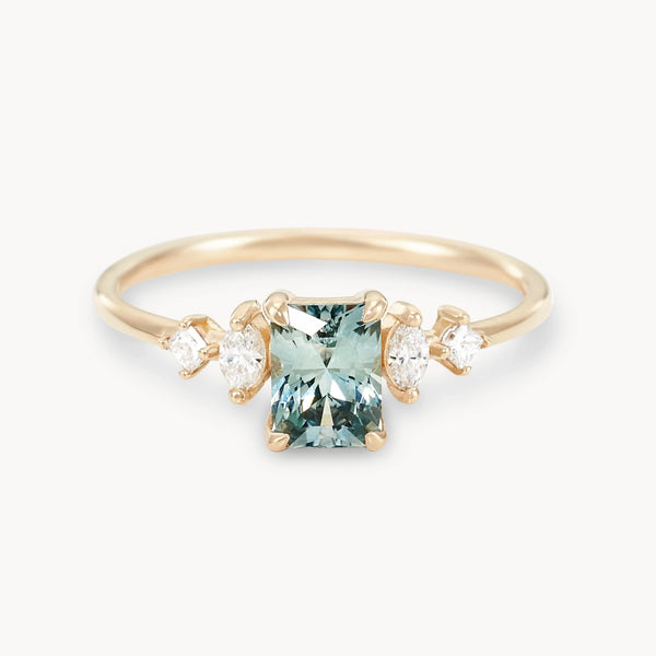 sylvan promise one-of-a-kind ring - 14k yellow gold, radiant cut sapphire