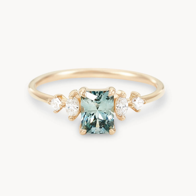 sylvan promise one-of-a-kind ring - 14k yellow gold, radiant cut sapphire