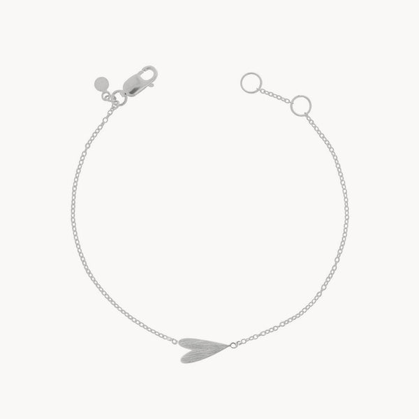 sideways heart bracelet - sterling silver