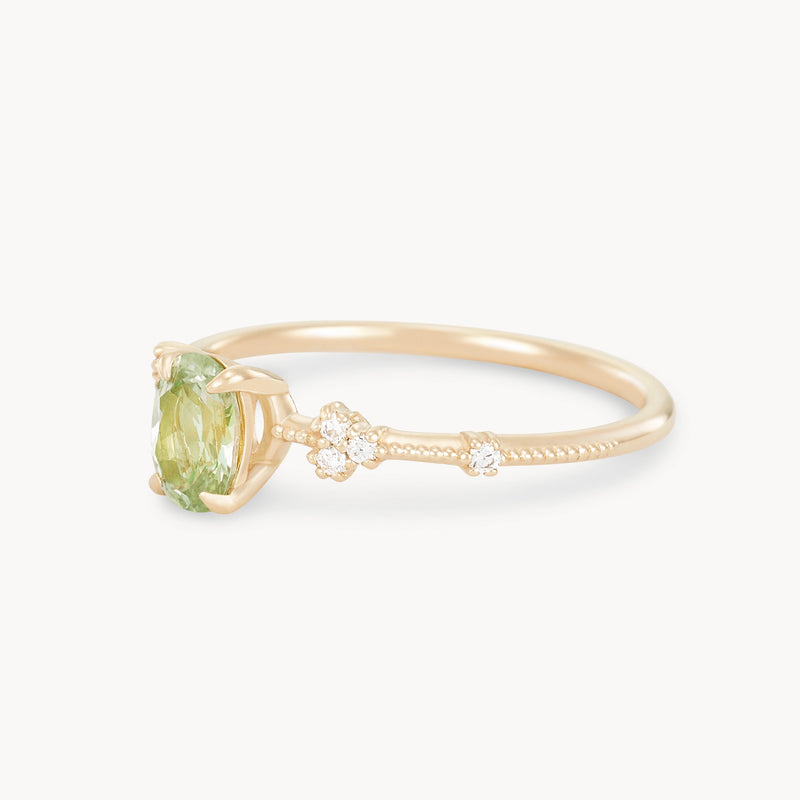 terra nova one-of-a-kind ring - 14k yellow gold, green oval sapphire
