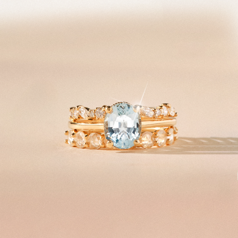 the pull of you one-of-a-kind ring - 14k yellow gold, oval sapphire