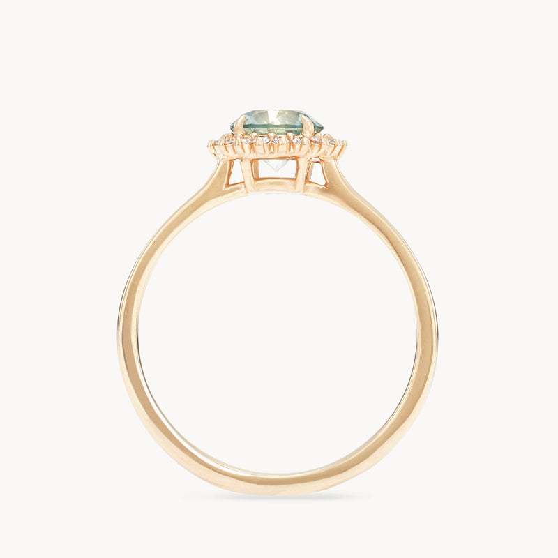 the way I love you one-of-a-kind ring - 14k yellow gold, round sapphire, diamonds