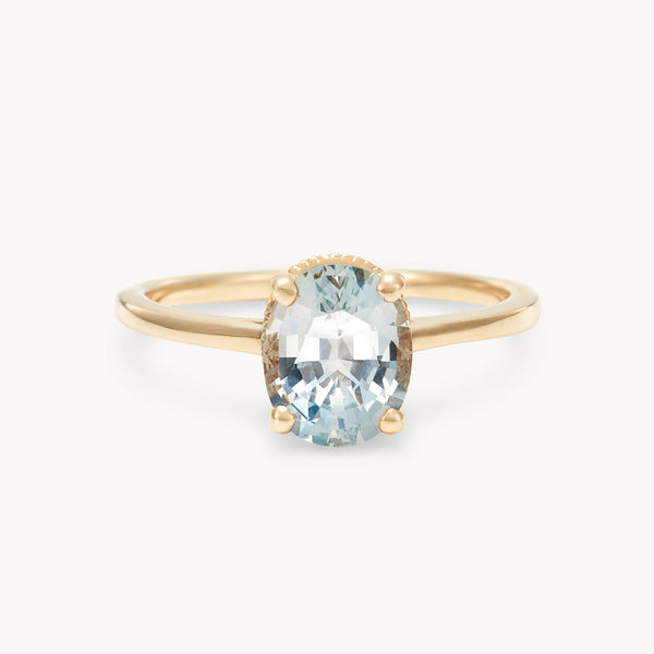 the pull of you one-of-a-kind ring - 14k yellow gold, oval sapphire