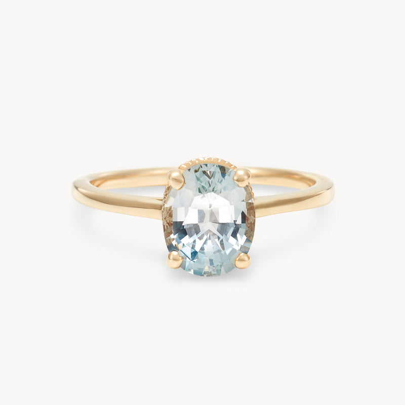 the pull of you one-of-a-kind ring - 14k yellow gold, oval sapphire