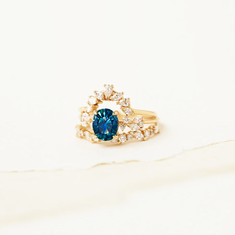 voice of love one-of-a-kind - 14k yellow gold, blue oval sapphire -AC