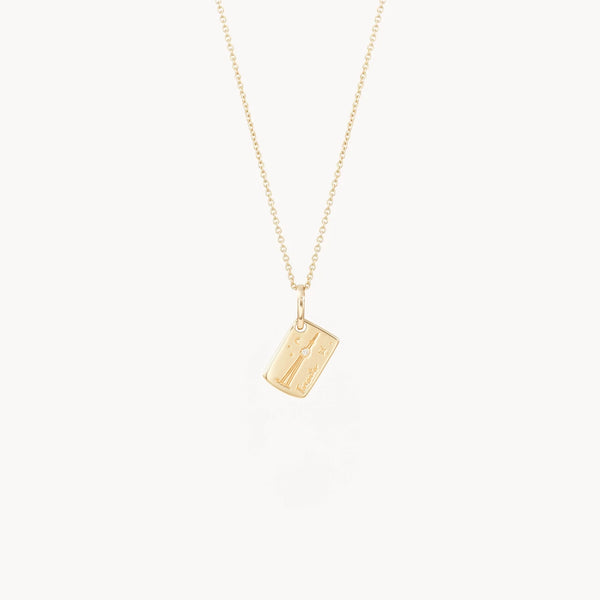 toronto postcard & chain bundle - 10k yellow gold, brilliant diamond