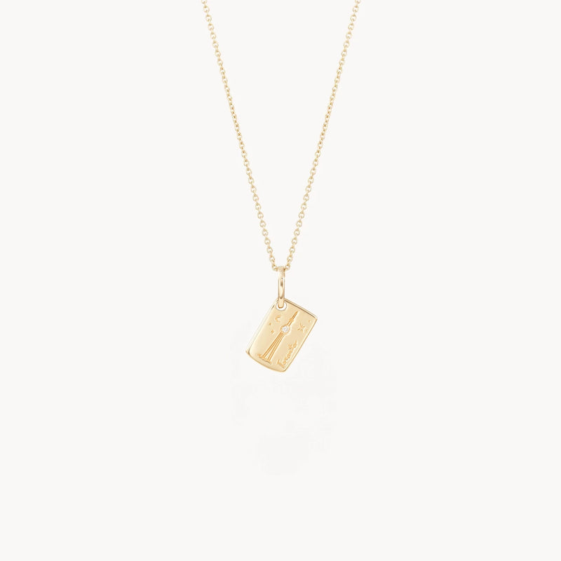 toronto postcard & chain bundle - 10k yellow gold, brilliant diamond