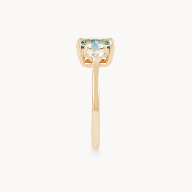 twilight’s whisper one-of-a-kind ring - 14k yellow gold, radiant cut sapphire
