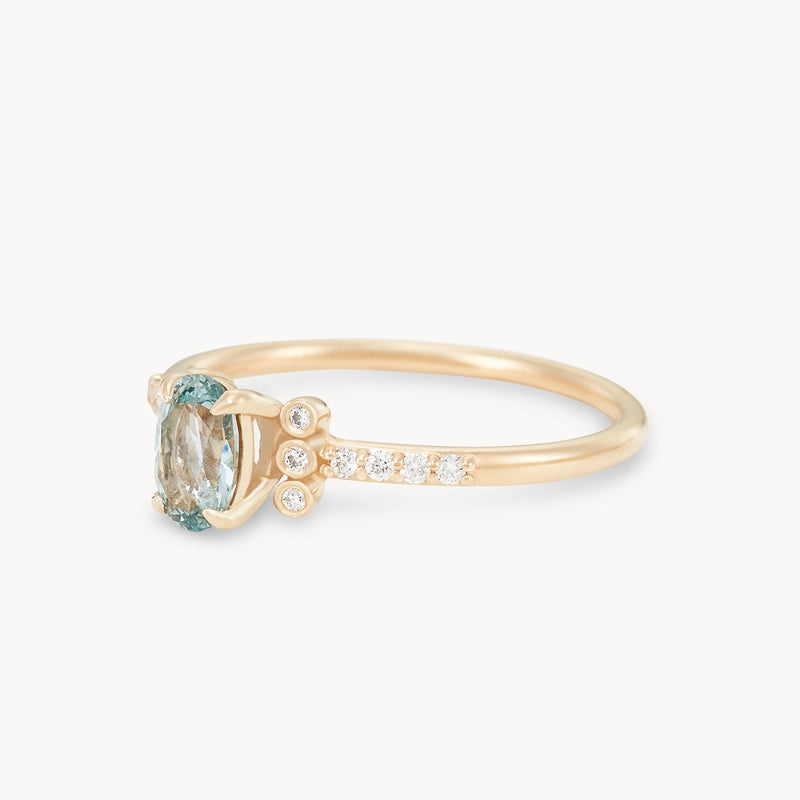 willow’s embrace one-of-a-kind ring - 14k yellow gold, oval cut sapphire