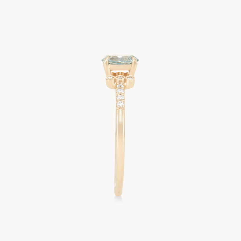 willow’s embrace one-of-a-kind ring - 14k yellow gold, oval cut sapphire