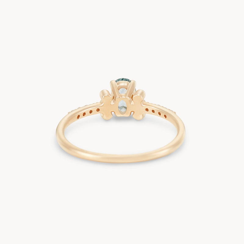 willow’s embrace one-of-a-kind ring - 14k yellow gold, oval cut sapphire