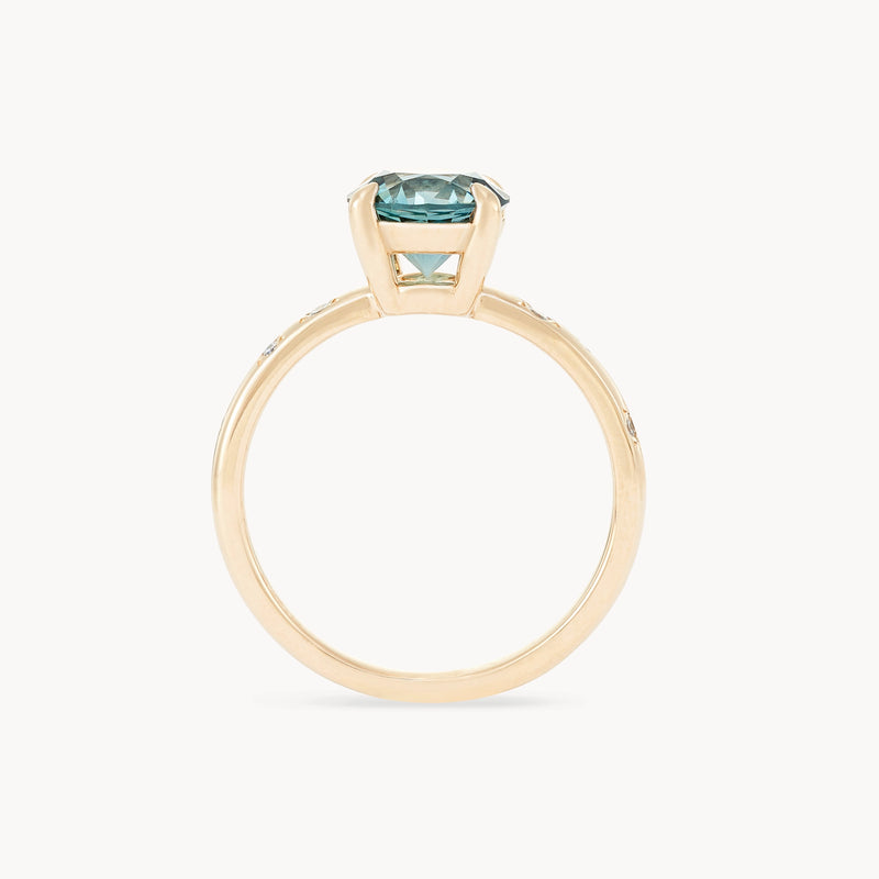 woodland grace one-of-a-kind ring - 14k yellow gold, round sapphire