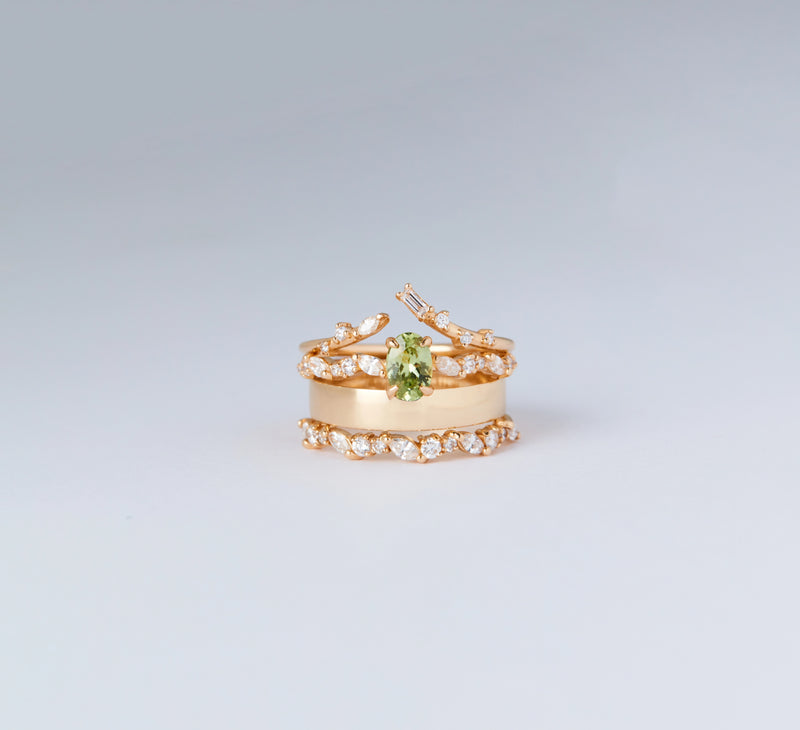 you one-of-a-kind - 14k yellow gold ring, pear green sapphire
