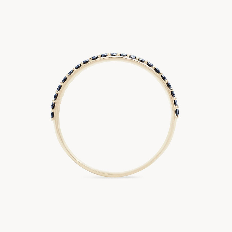 black diamond vibrant stacking band - 14k yellow gold